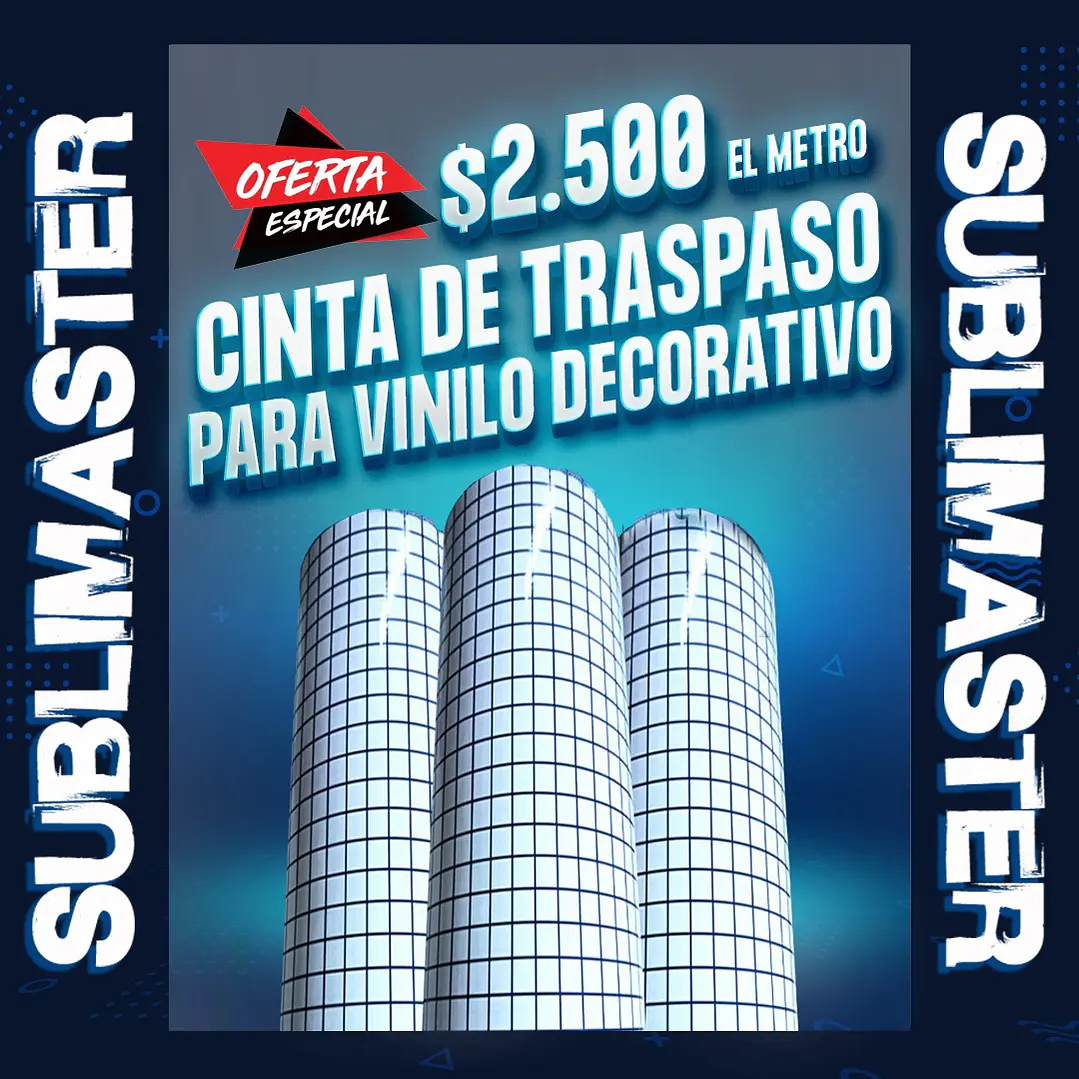 Cinta de traspaso o transferencia para vinilo decorativo adhesivo 60 cm. de ancho 1