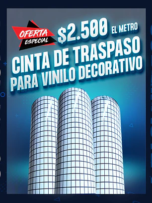 Cinta de traspaso o transferencia para vinilo decorativo adhesivo 60 cm. de ancho
