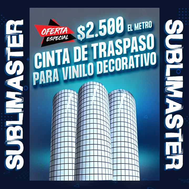 Cinta de traspaso o transferencia para vinilo decorativo adhesivo 60 cm. de ancho 1