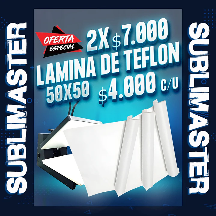 Lamina de teflon para estampadora de calor oferta 2 unidades 1