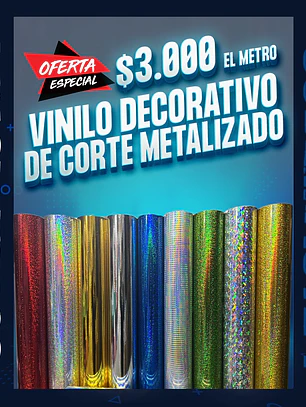 Vinilo decorativo adhesivo de corte metalizado 60 cm de ancho por metro 