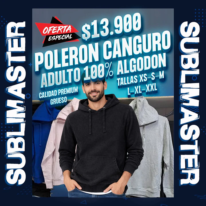 Poleron adulto canguro calidad premium  1