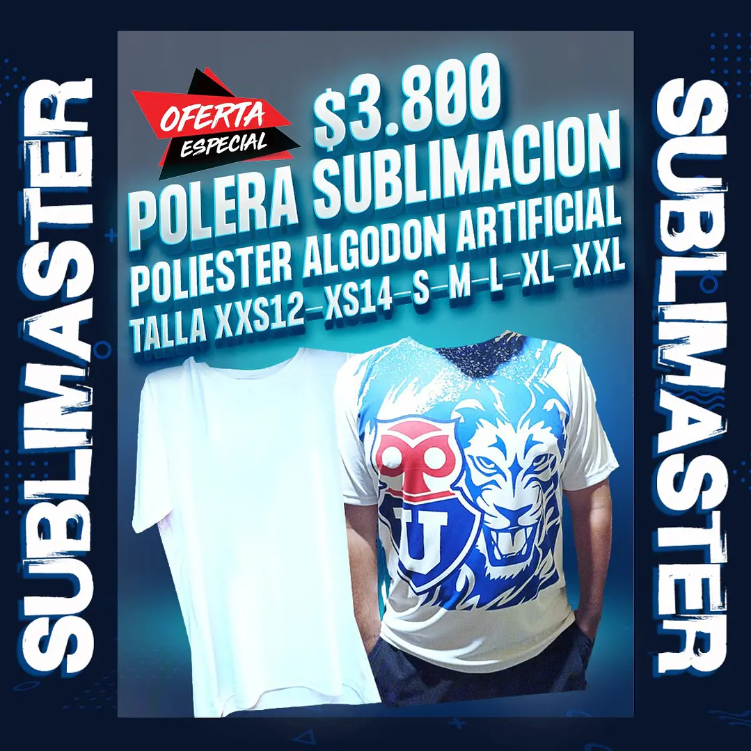 Polera blanca para sublimacion de poliester tipo seda camiseta lisa  1