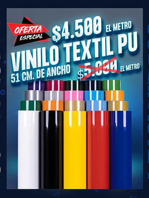 Vinilo textil pu con adhesivo excelente calidad 51 cm. de ancho, venta por metro