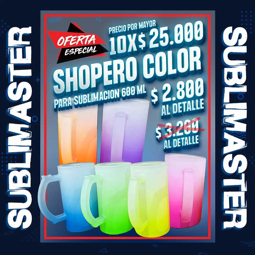 Shopero premium empavonado para sublimacion base color 16 oz oferta por mas de 10 unidades 1