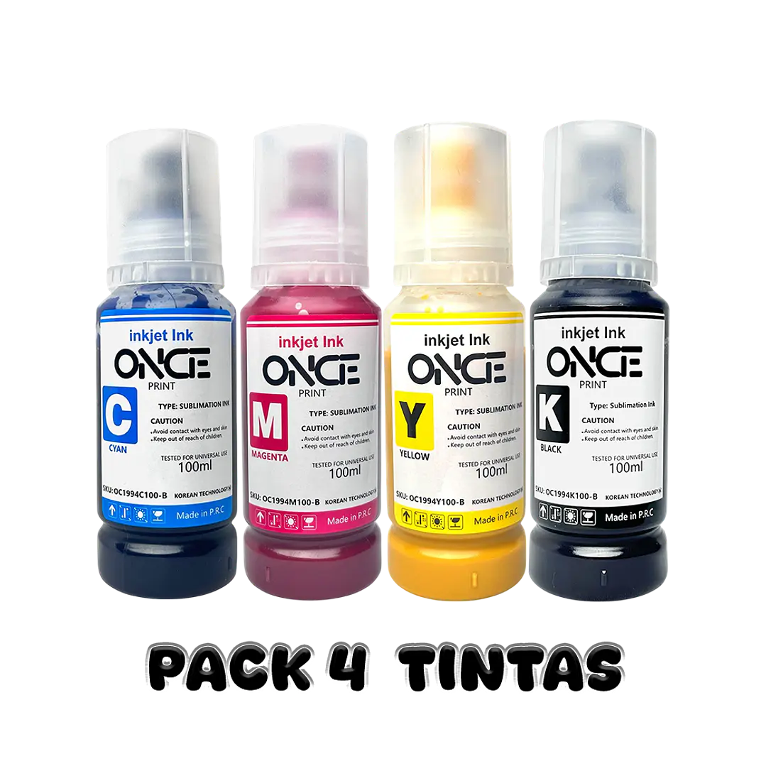Tintas de sublimacion calidad premium boca relleno facil 100ml cada color, oferta juego completo de 4  2