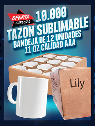 Tazon premiun calidad AAA 11 oz para sublimacion bandeja de 12 unidades 