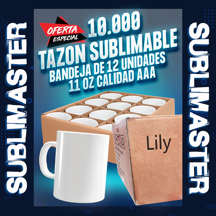 Tazon premiun calidad AAA 11 oz para sublimacion bandeja de 12 unidades  1