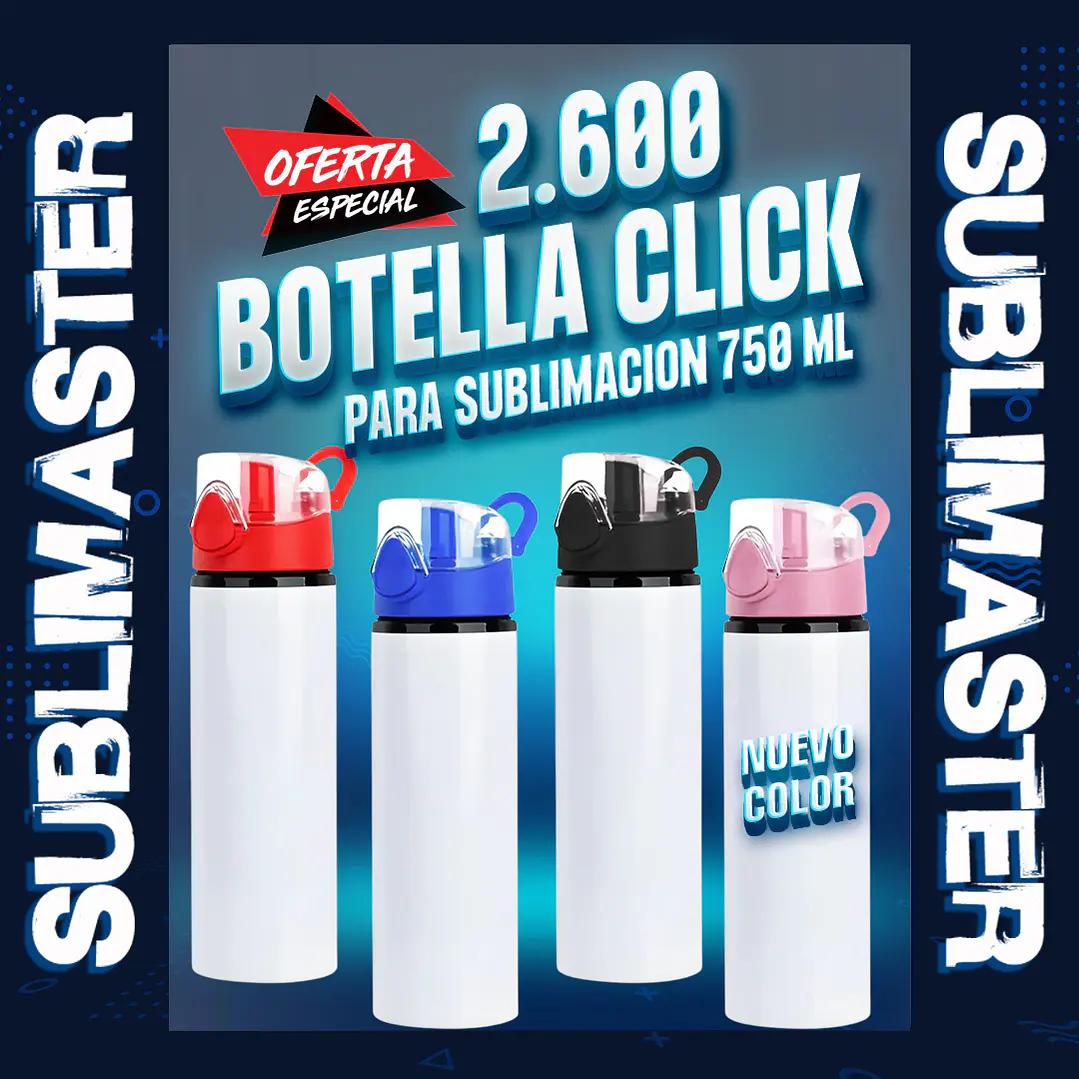 Botella bs 750 ml aluminio tapa click c/seguro 1