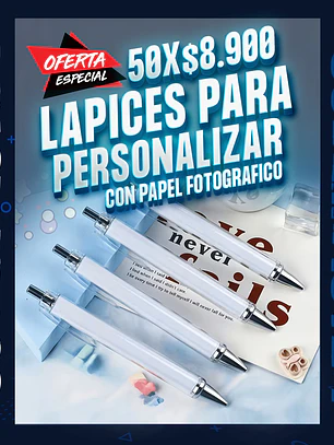 Lapices blancos para personalizar con papel fotografico 50 unidades