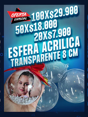 Esferas acrilicas transparentes 8cm oferta por mayor 