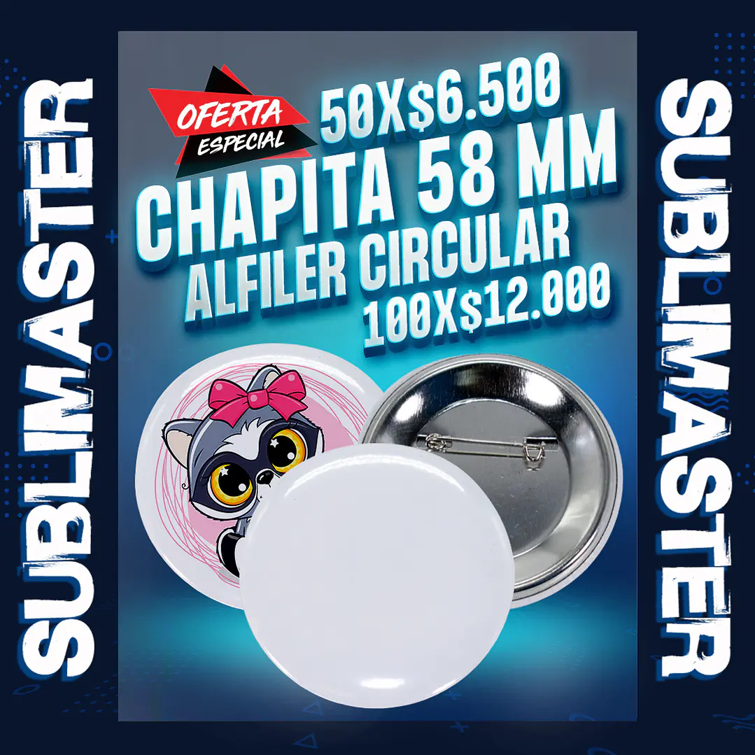 Chapita 58 mm. alfiler circular  1