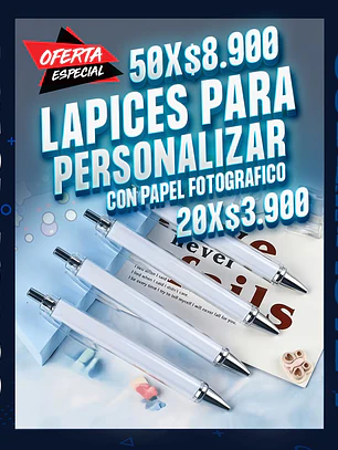 Lapices blancos para personalizar con papel fotografico 