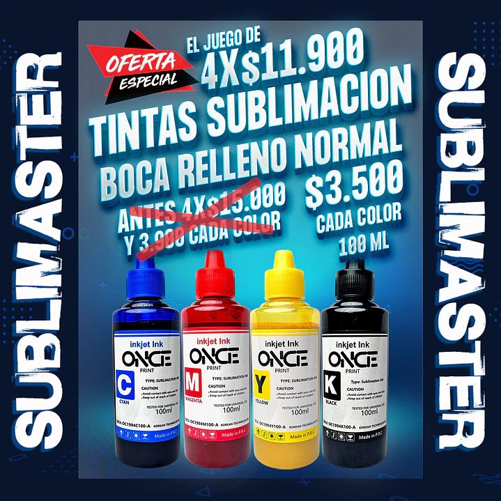 Tintas de sublimacion calidad premium 100ml  1