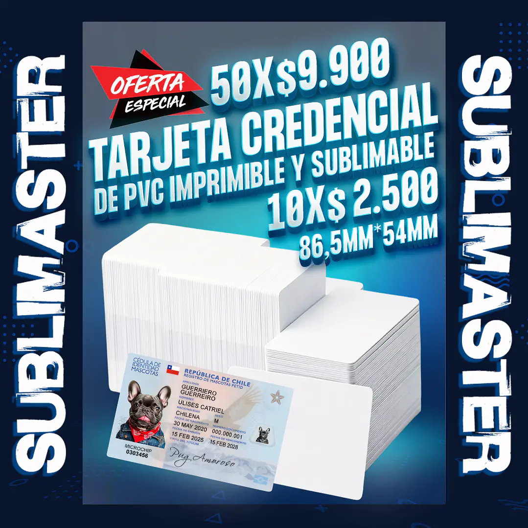 Tarjeta credencial de pvc imprimible y sublimable  1