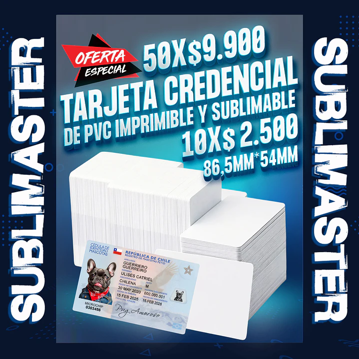 Tarjeta credencial de pvc imprimible y sublimable  1