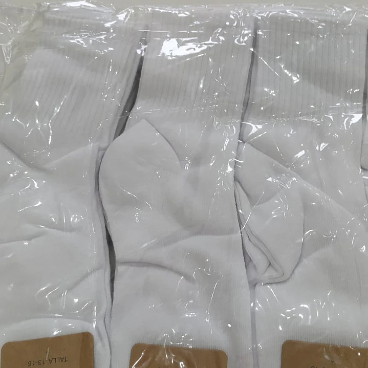 Calcetas blancas para sublimar para adultos y niños por docena 5