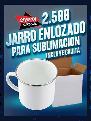 Jarro enlozado para sublimacion 12oz borde plateado y colores