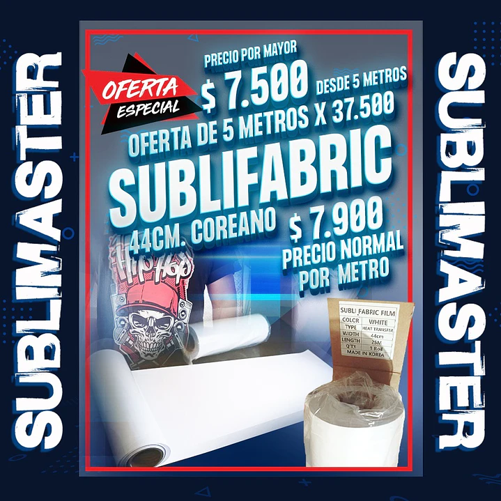 Sublifabric coreano de alta calidad sublimable para estampar prendas negras o de color 1