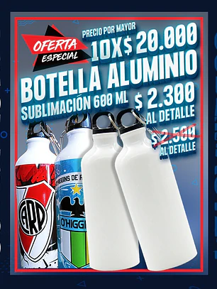 Botella de aluminio sublimable 600ml 