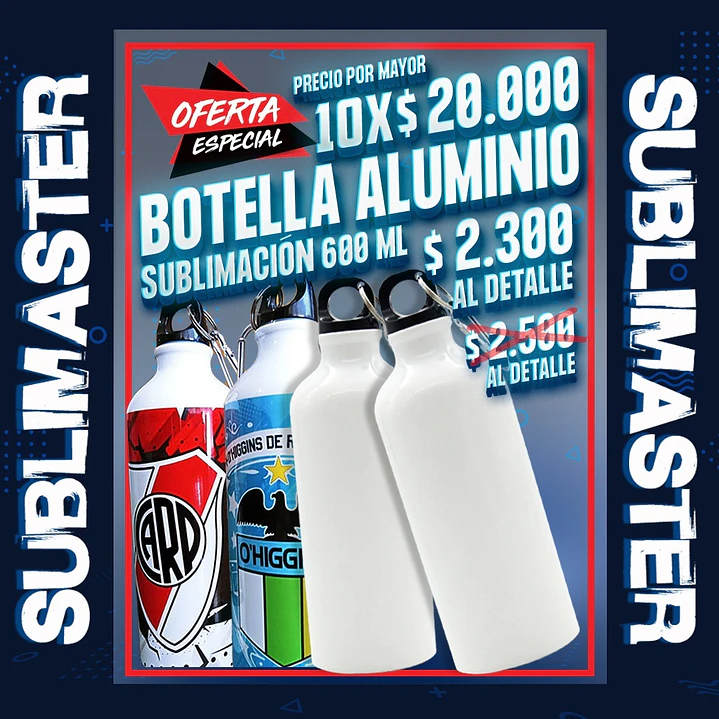 Botella de aluminio sublimable 600ml  1