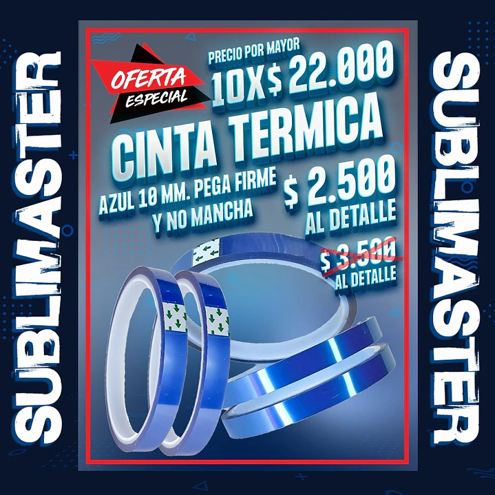  Cinta terminca azul oscuro calidad premium 10 mm  1