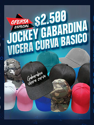 Jockey tipo gabardina vicera curva basico  
