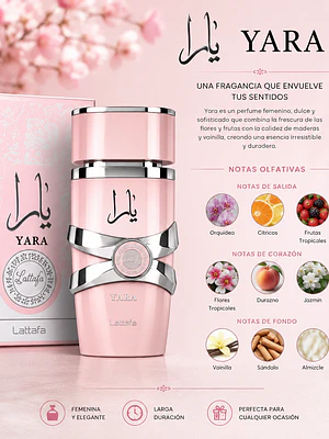 Lattafa Yara Tradicional Rosado Edp 100 ml Para Dama
