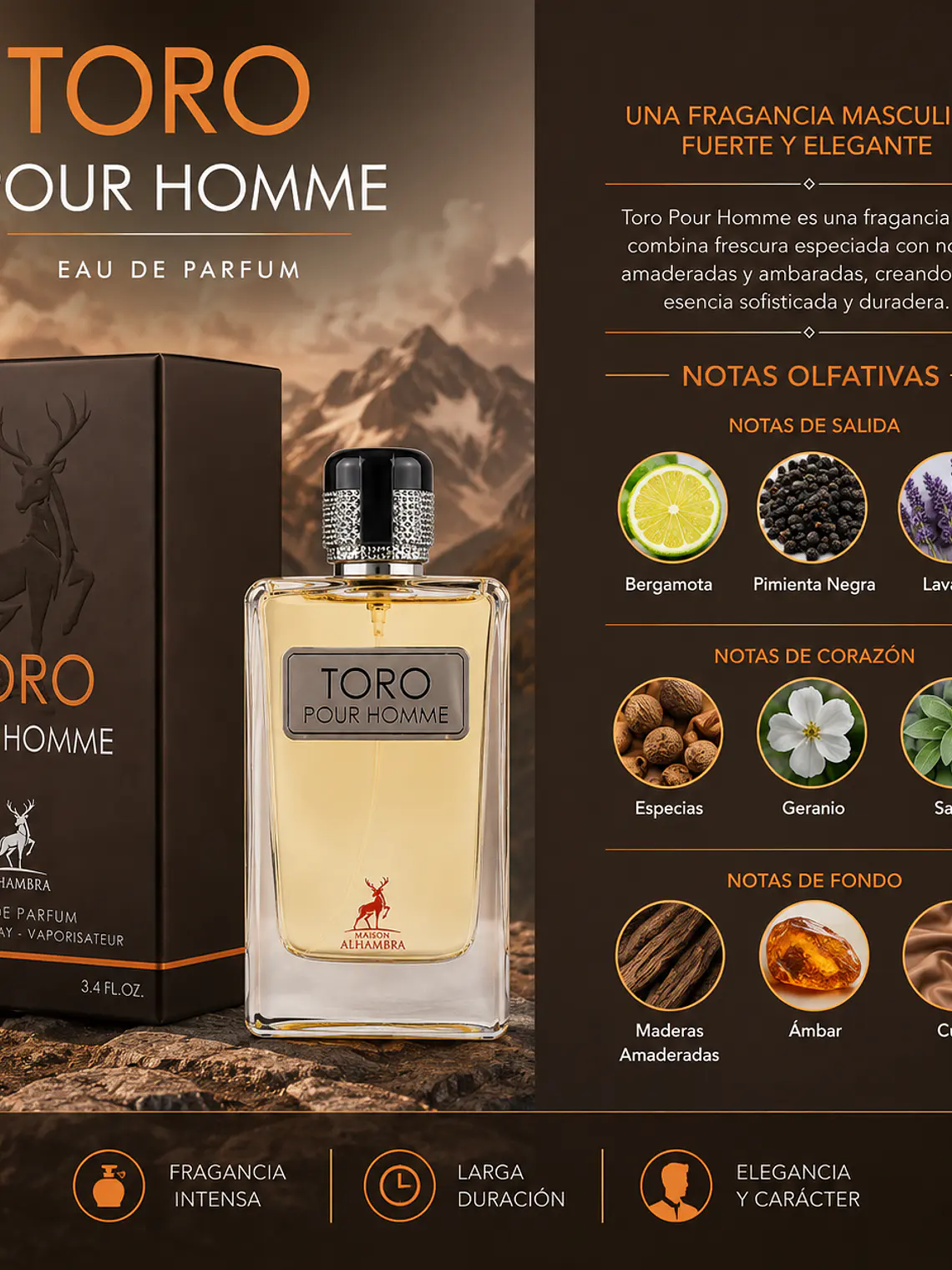 Maison Alhambra Toro Pour Homme 100 Ml Edp Para Hombre 2