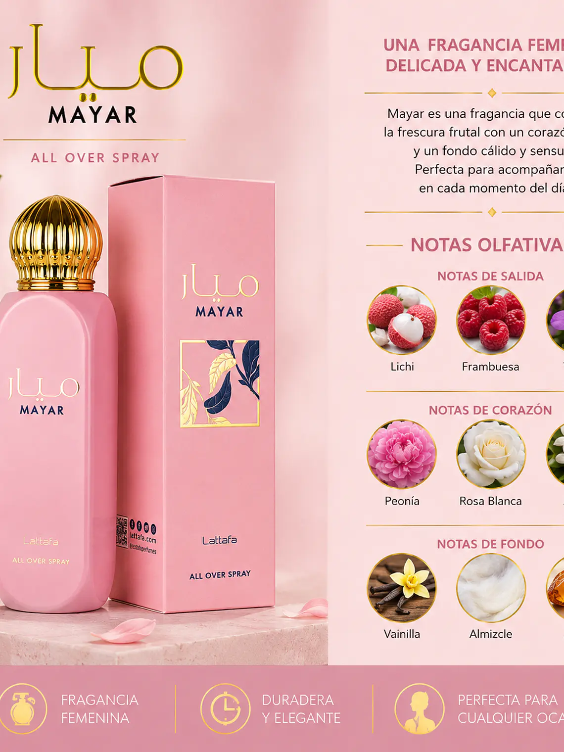 Mayar Lattafa Spray All Over 150ml Para Mujer 2