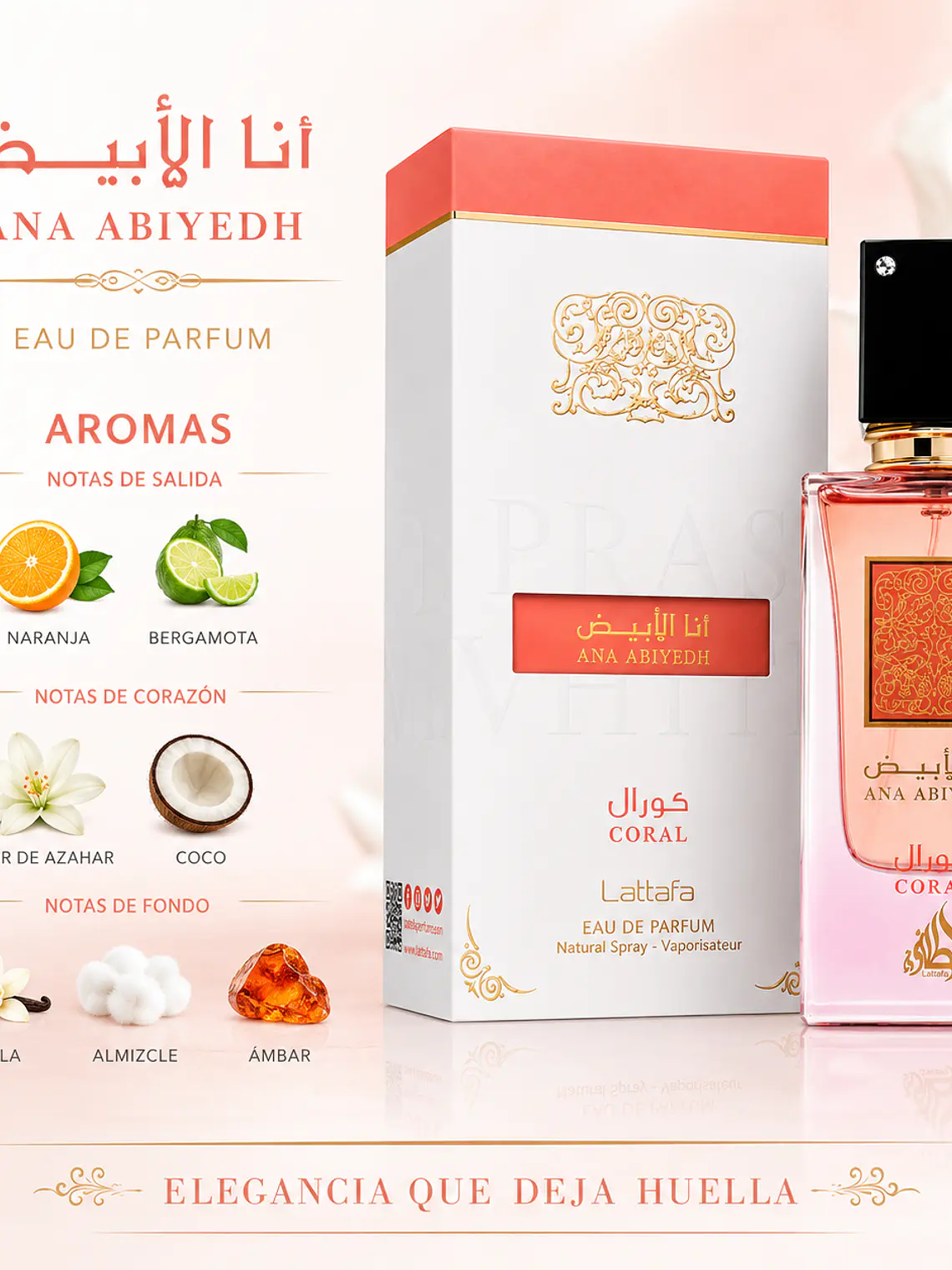 Perfume Lattafa Ana Abiyedh Coral Edp 60 Ml Mujer 5