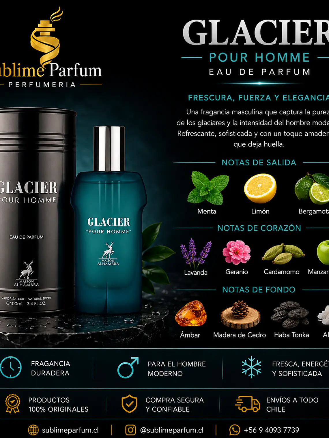 Maison Alhambra Glacier Pour Homme 100ml Men 2