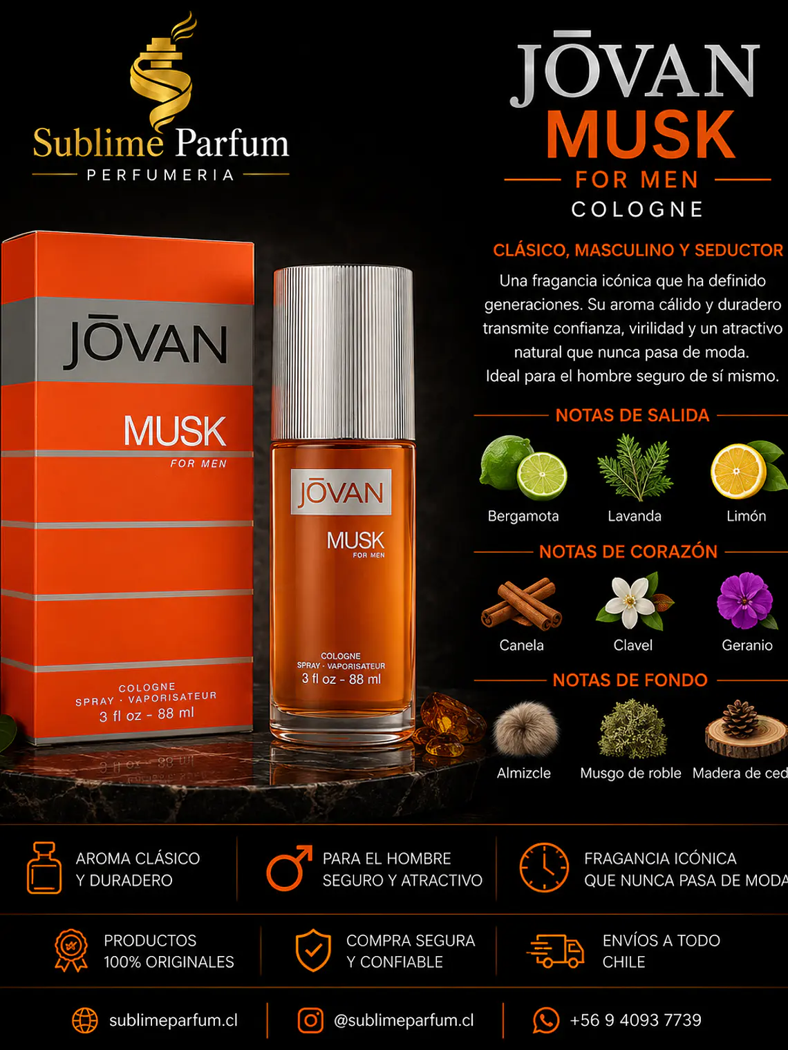 Musk Agua De Colonia 88ml Para Hombre 2
