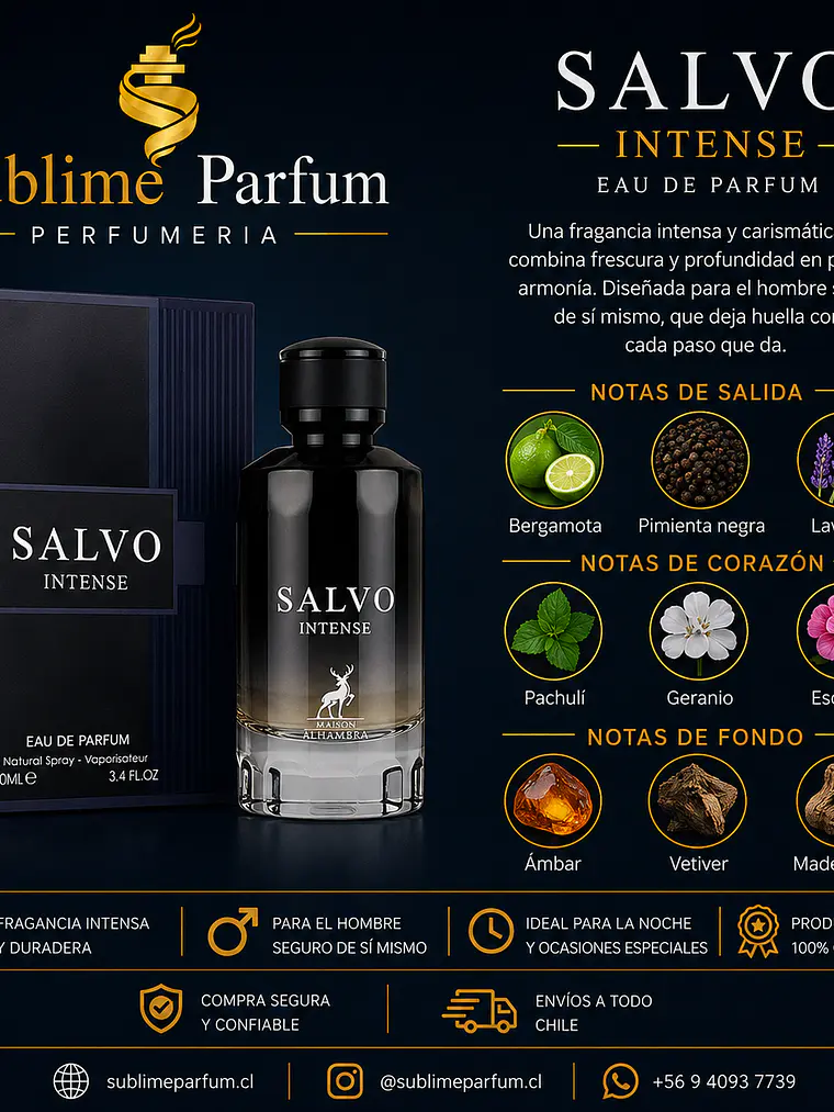 Maison Alhambra Salvo Intense Hombre 100 Ml Edp 2