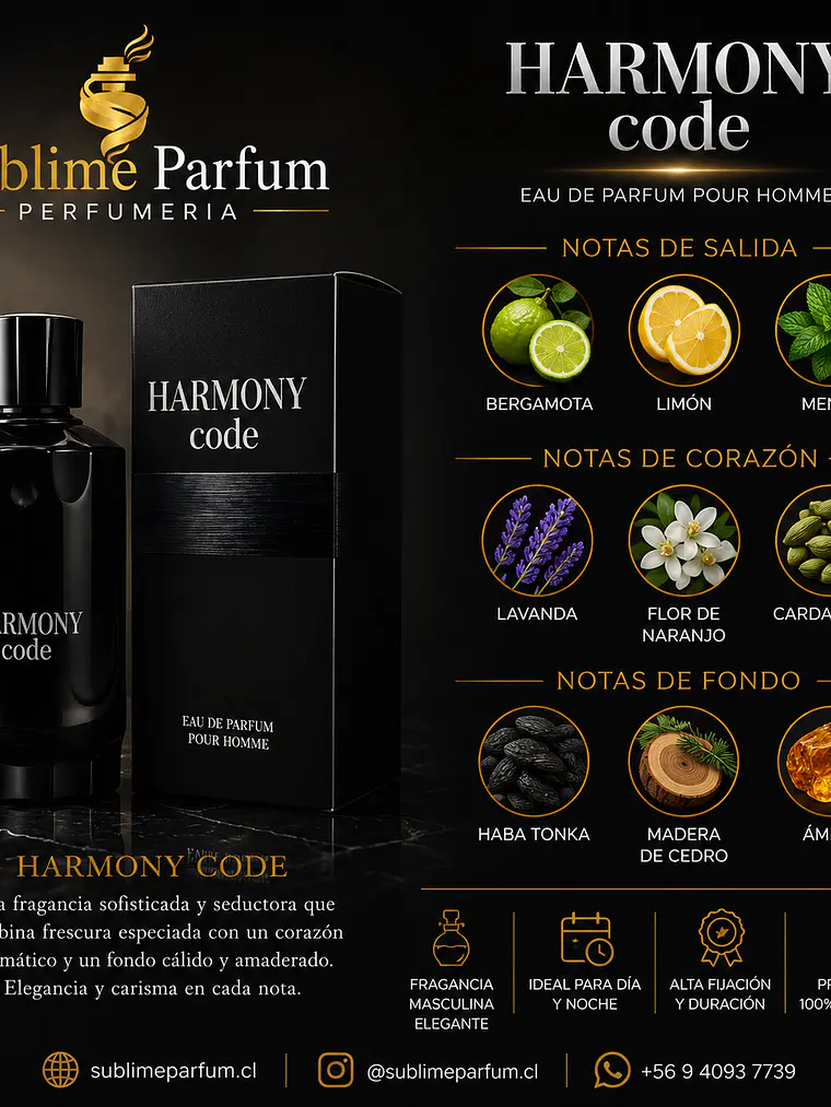 Fragrance World Harmony Code Edp Pour Homme 100 Ml 2
