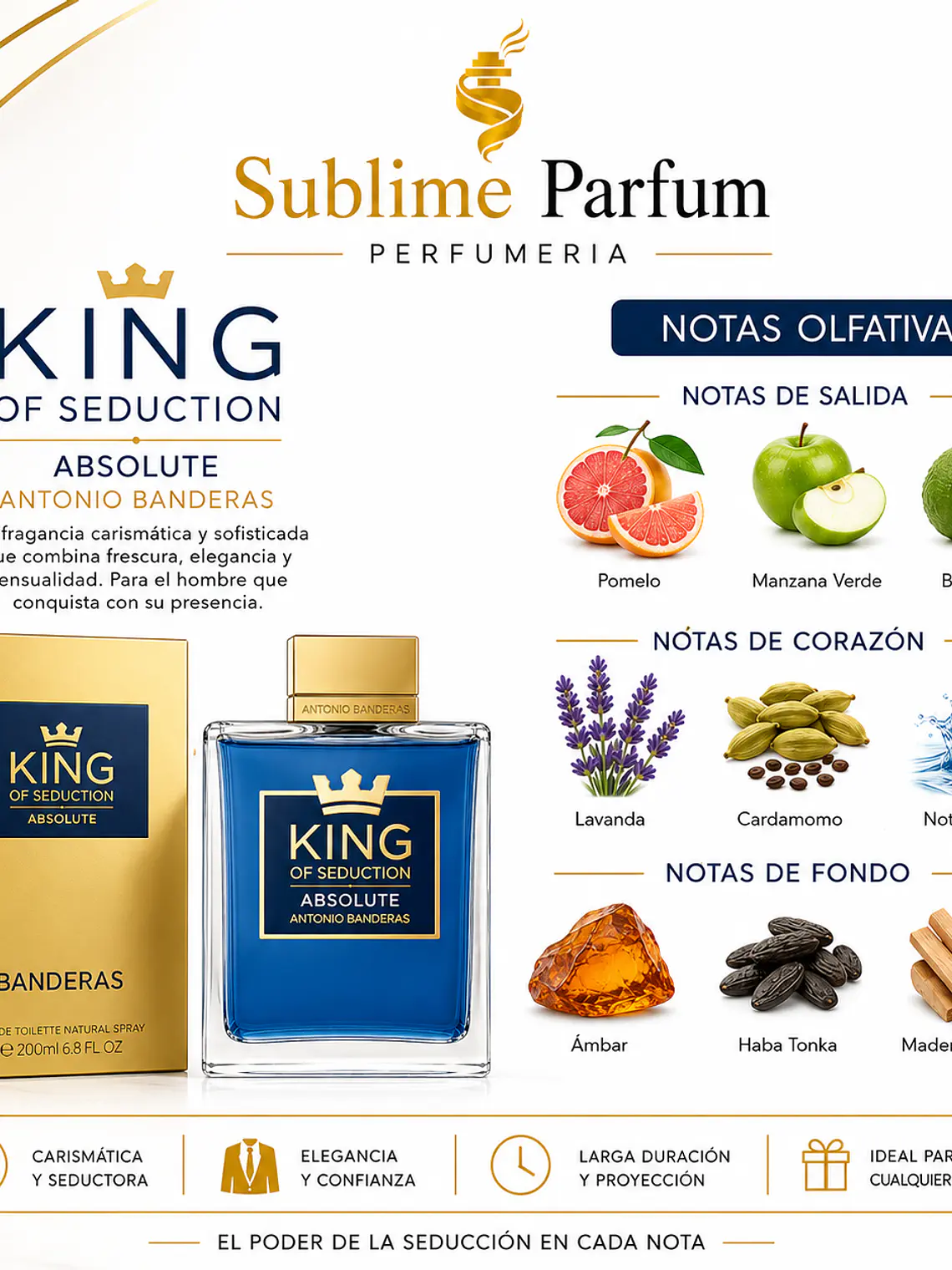 Antonio Banderas King Of Seduction Absolute Edt 200ml 2