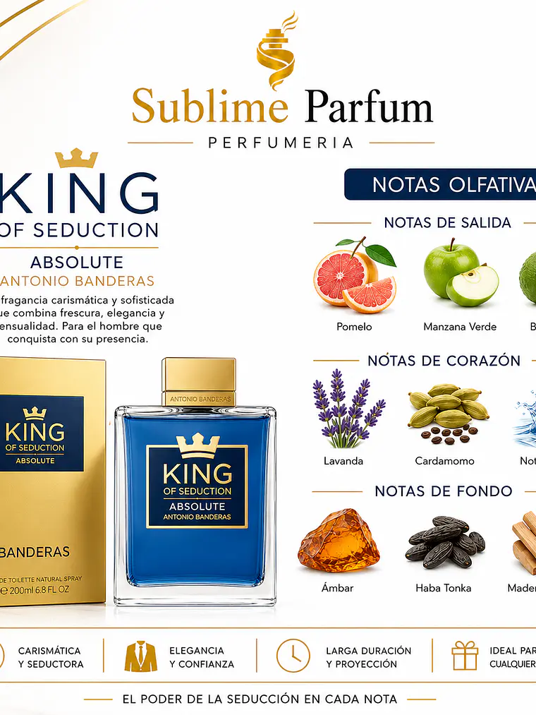 Antonio Banderas King Of Seduction Absolute Edt 200ml 2