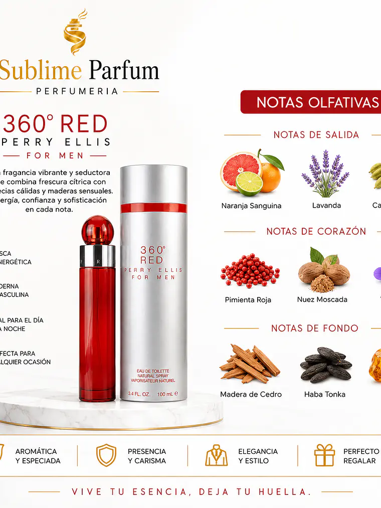 Perry Ellis For Men 360 Red Edt 100ml 2