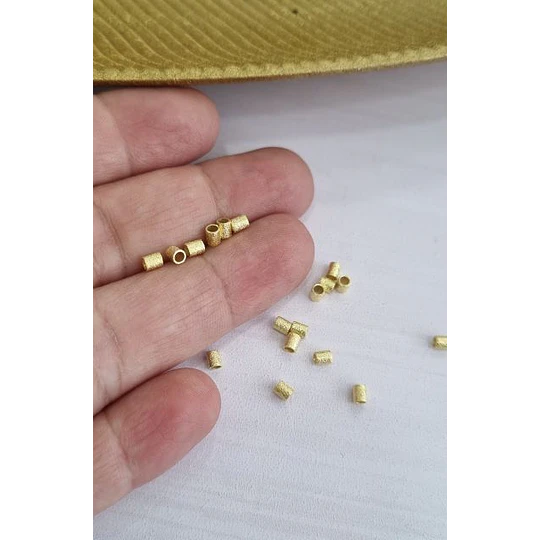 MOSTACILLA TUBO 3MM SATINADO, GRAMO ORO