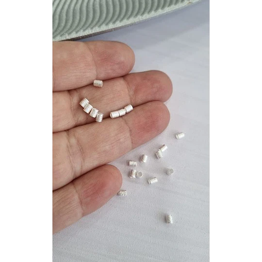 MOSTACILLA TUBO 3MM SATINADO, GRAMO PLATA