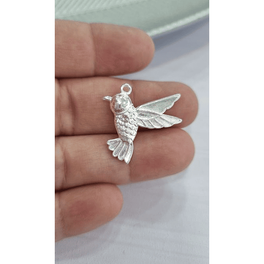 COLGANTE COLIBRI 25MM PLATA