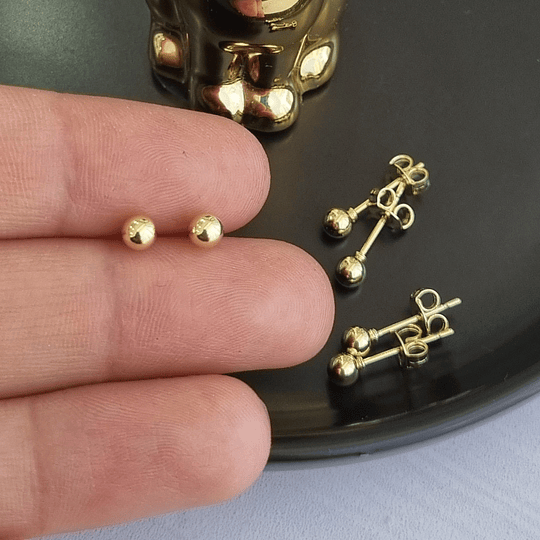 AROS MINI BOLITA 3MM ORO