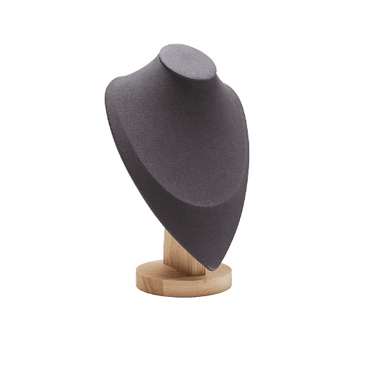 EXHIBIDOR CUELLO MADERA GRANDE 27CM (NEGRO)