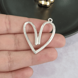 COLGANTE CORAZÓN 38MM PLATA