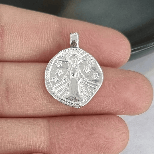 MEDALLA VIRGEN DE LOS RAYOS 23MM PLATA