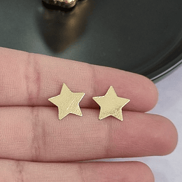 AROS ESTRELLAS LIJADAS 10MM ORO