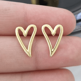 AROS MINI CORAZÓN IRREGULAR 16MM ORO