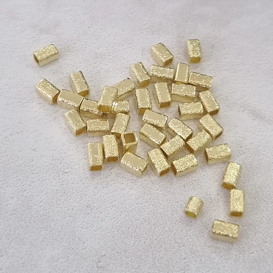 MOSTACILLA RECTANGULAR SATINADA 3MM ORO