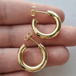 ARGOLLAS LISAS 17MM, 4MM GROSOR ORO