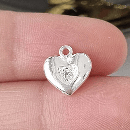 CORAZÓN CON CIRCÓN 10MM PLATA